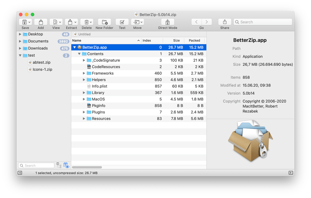 what is the zip archive app for mac